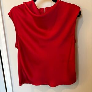 Spanx Elegant Red Sleeveless Top Cowl Neck